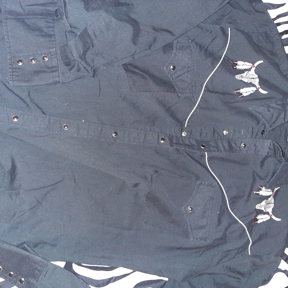 Vintage cow skull goth / rockabilly / western shirt